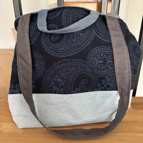 Einzigartige Handtasche aus Jeans und Baumwolle 18 upcycling