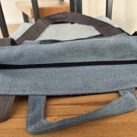 Einzigartige Handtasche aus Jeans und Baumwolle 18 upcycling