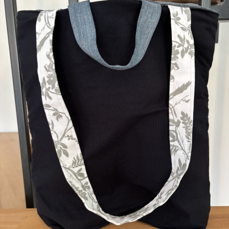 Einzigartige Handtasche aus Jeans und Baumwolle 17 upcycling