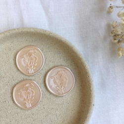 3 Wachssiegel Briefsiegel • Wiesenblumen • rosé Vintage