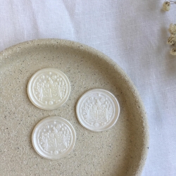 3 Wachssiegel Brief-Siegel • Buch • weiß perlmutt