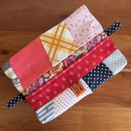 Einzigartige Patchwork Kosmetiktasche Handmade im Allgäu