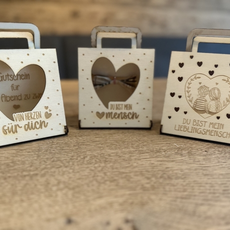 Geschenktasche Holz „Von Herzen für dich“ | nachhaltig | personal