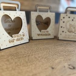 Geschenktasche Holz „Von Herzen für dich“ | nachhaltig | personal