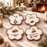 4er   Korkuntersetzer Set  ⌀ 10cm - Weihnachten