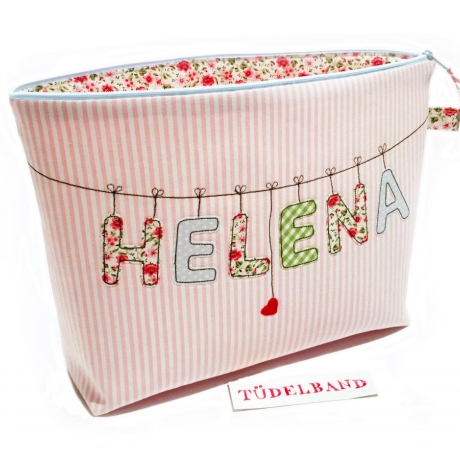 Kulturtasche Windeltasche...Herzchen an der Leine...rosa...