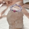 Flexibler Ring aus Amethyst und Achat. Edelstein, Heilstein.