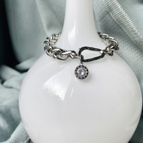 Armband Edelstahl silber Statement wasserfest