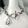Armband Edelstahl Schloß Schlüssel wasserfest