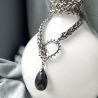 Lariat Halskette Larvikit Stein Norwegen Statement Edelstahl