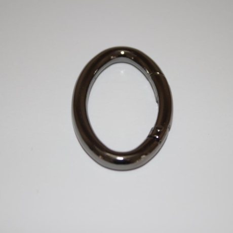 2x Karabiner schwarz-silber ovale Form Ellipse Oval-Ring RE