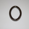 Karabiner schwarz-silber ovale Form Ellipse Oval-Ring KLEIN