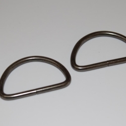 6x D-Ringe 30 mm schwarz-silber D-Ring 3 mm Stärke