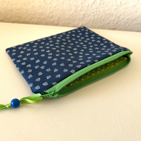Kleines Täschchen Mäppchen 16x12 cm Anker Blau grün