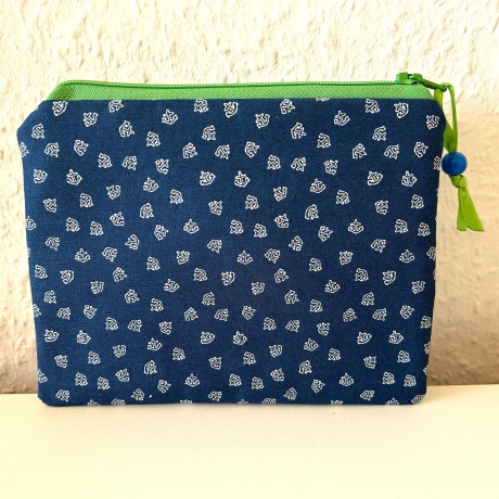 Kleines Täschchen Mäppchen 16x12 cm Anker Blau grün