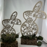 Hase Floral Blumig aus Pappel Holz, Laserschnitt, Deko Ostern