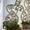 Hase Floral Blumig aus Pappel Holz, Laserschnitt, Deko Ostern