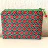 Kleines Schminktäschchen Etui Blumen rot grün