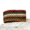 Miyuki-Delica-Glasperlen-Bandring in Oliv- und Braun-Nuancen