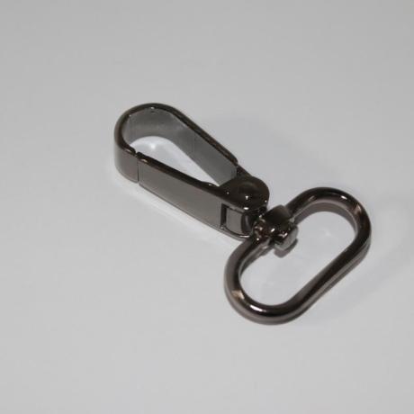 2x Karabinerhaken 25 mm schwarz-silber leicht