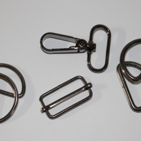 D-Ringe 30 mm schwarz-silber 2 Stück D-Ring 3 mm Stärke