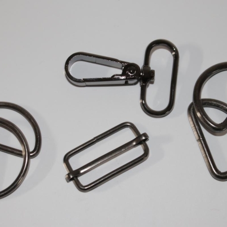 4x D-Ringe 30 mm schwarz-silber 4 Stück D-Ring  LETZTEN