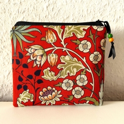 Schminktäschchen Etui rostrot schwarz 16x14cm