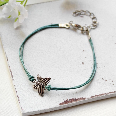 Kleiner Schmetterling • Armband Leder | Armschmuck | Farbwahl