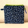Schminktäschchen Etui blau grün Blümchen