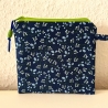 Schminktäschchen Etui blau grün Blümchen