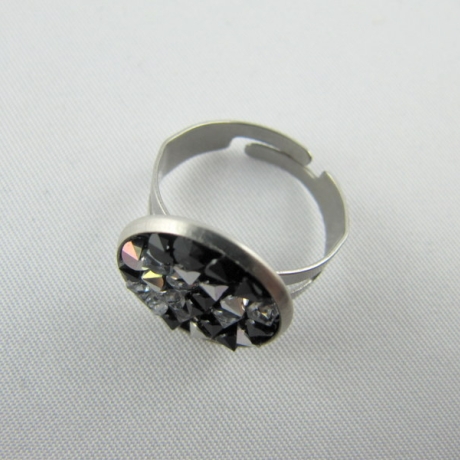 Ring Crystal Rocks Jet/Crystal CAL