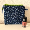 Schminktäschchen Etui blau grün Blümchen