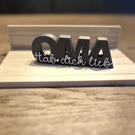 3D Druck Schriftzug „Mama-/Oma ich hab Dich Lieb“