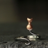 Katze Ring Kette Geschenk für Katzenfreunde