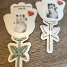 Holzblume mit Handabdruck – personalisiert