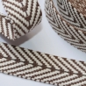 Gurtband Baumwolle Fischgrät braun natur 40 mm Chevron