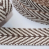 Gurtband Baumwolle Fischgrät braun natur 40 mm Chevron