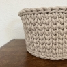 Häkelkorb Utensilo mit Griffen Henkeln • beige grau