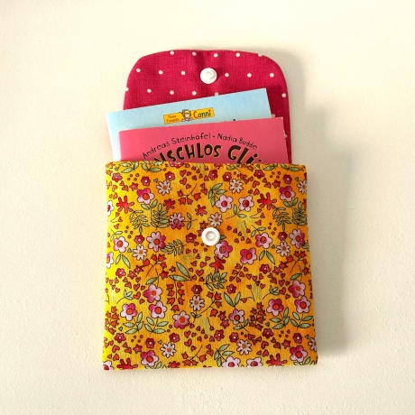 Geldbeutel Mini-Täschchen Kleinkram Gelb Rosa Pixi-Buch