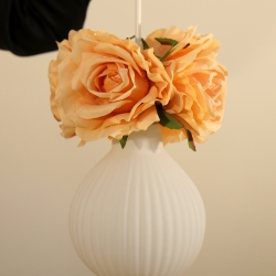 Romantische Rosenblüten Lampe f. Schlafzimmer in Pfirsich Pastell