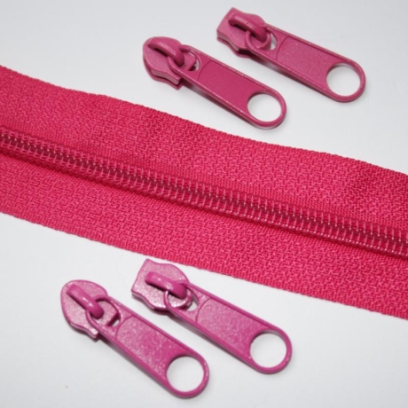 Reißverschluss pink ab 1 Meter & 4x Zipper 5mm #146