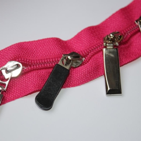 Reißverschluss pink ab 1 Meter & 4x Zipper 5mm #146