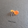 Ohrstecker Katzenauge Perlen orange silberfarben