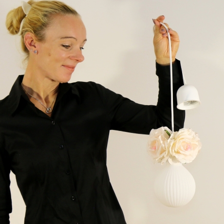 Romantische Lampe mit Rosenblüten in Pastell f. das Mädchenzimmer