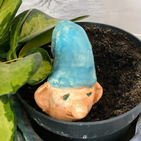 ceramic flower plug gnome handmade