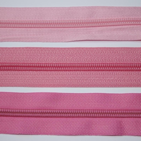Reißverschluss rosa / dunkelrosa & 4 St. Zipper 5 mm #141