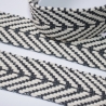 1,8m Gurtband Baumwolle Fischgrät anthrazit natur 40 mm Chevron 