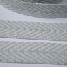 Gurtband Baumwolle Fischgrät hellblau & natur 40 mm Chevron  RE