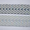 Gurtband Baumwolle Fischgrät hellblau & natur 40 mm Chevron  RE