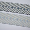 Gurtband Baumwolle Fischgrät hellblau & natur 40 mm Chevron  RE